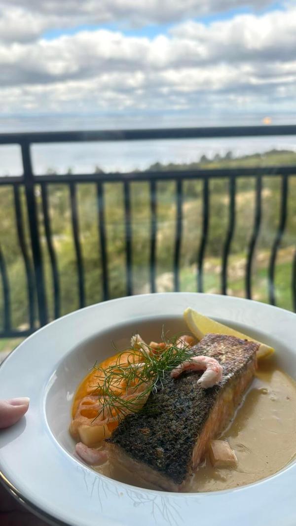 Der Blick auf den Vätternsee vom Speisesaal aus.