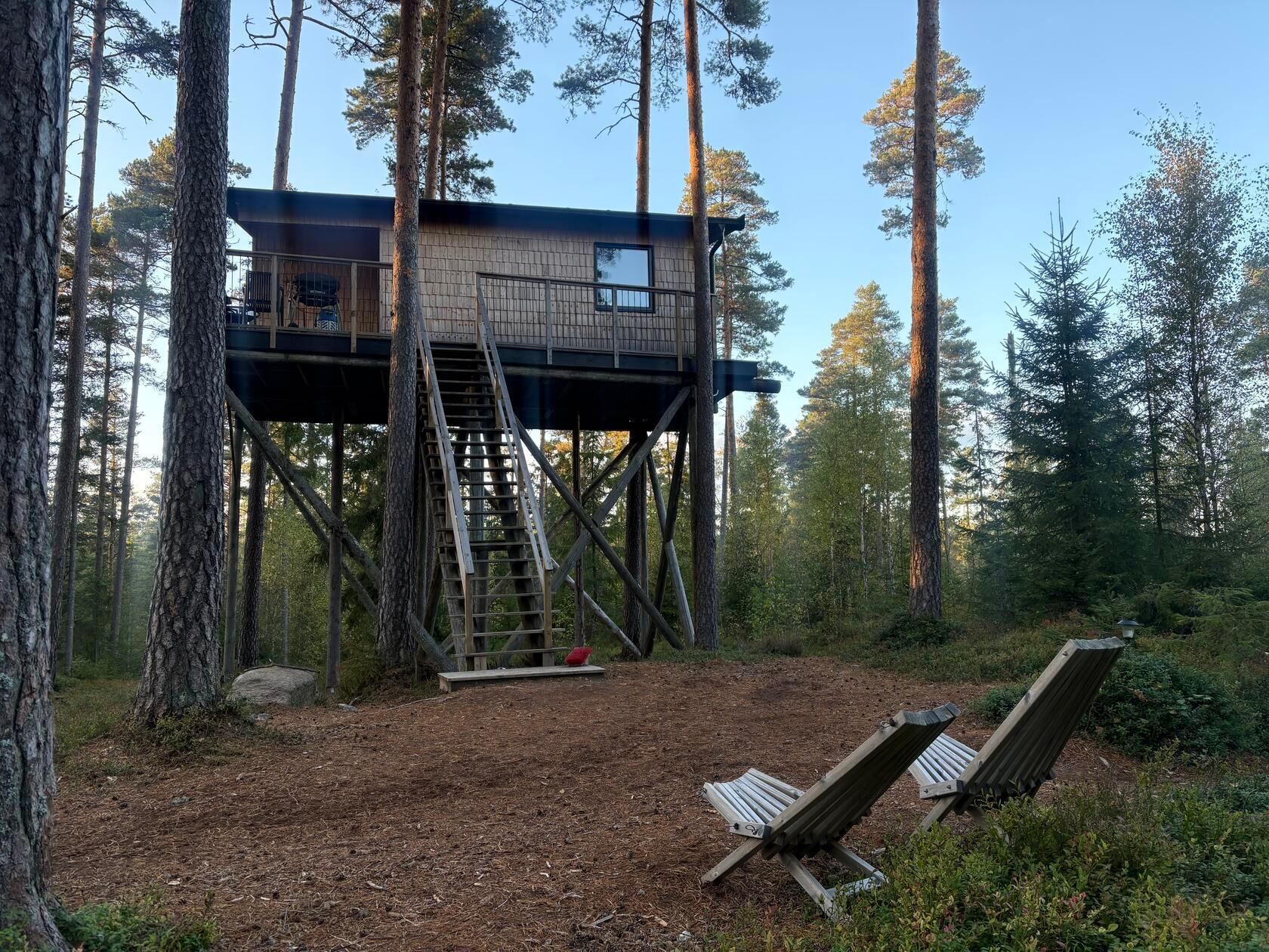 Ein absolutes Highlight für alle Outdoor-Liebhaber bietet die Unterkunft Tallkotten Treehouse Stay.
