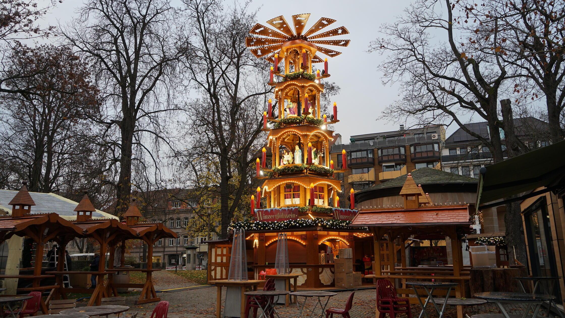 Aufbau Weihnachtsmarkt