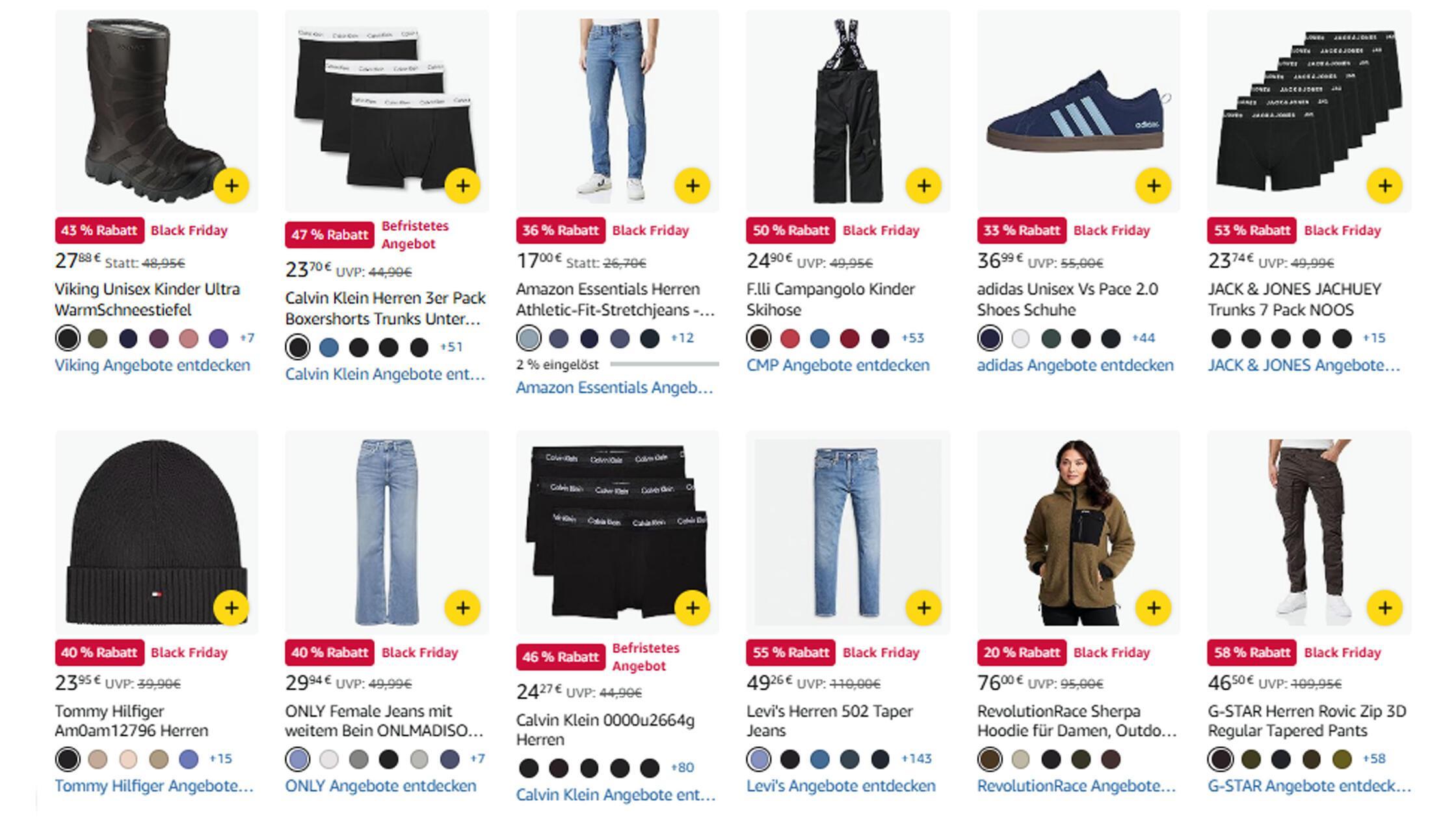 Amazon Black Frida Woche Mode Kleidung Schuhe