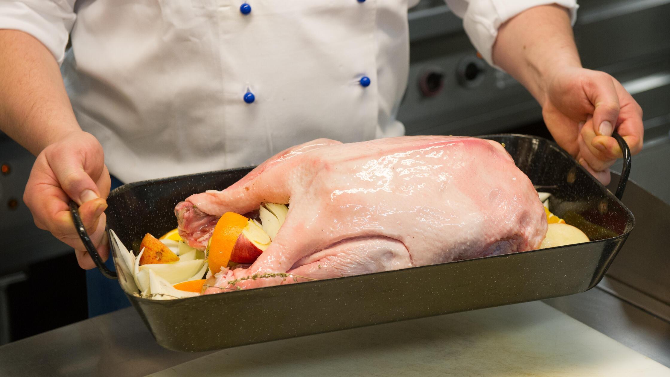 Zubereitung einer Weihnachtsgans