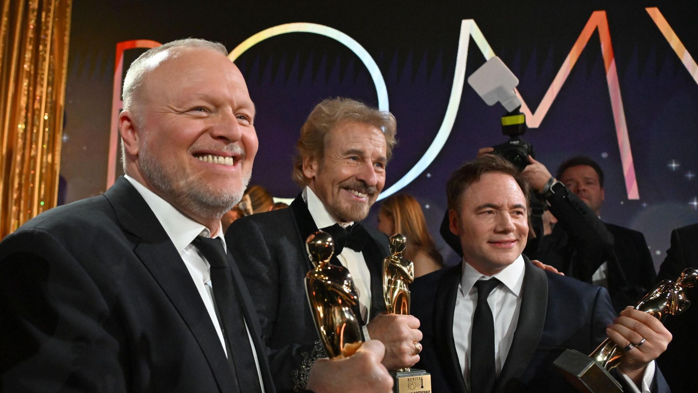 Stefan Raab (Sonderpreis, l-r), Thomas Gottschalk 