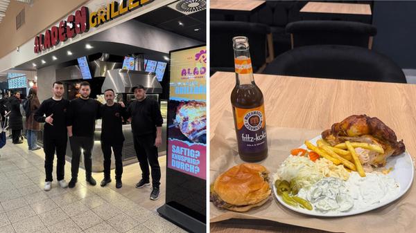 Emrullah Kudat, Enes Sapmaz, Mahmut Kudat und Enes Abu Ahmed wechselten Anfang des Jahres ihren Arbeitsplatz vom Parkplatz des Kauflands St. Leonards ins Innere des Supermarktgebäudes. Das Hauptgericht des Ladens, das von "Aladin" auf "Aladeen" wechselt, ist Hähnchen. Es gibt aber auch türkischen Gurkensalat, türkische Linsen-Suppe, Smashburger, Currywurst, Salate, Reis, Falafel und Pommes.