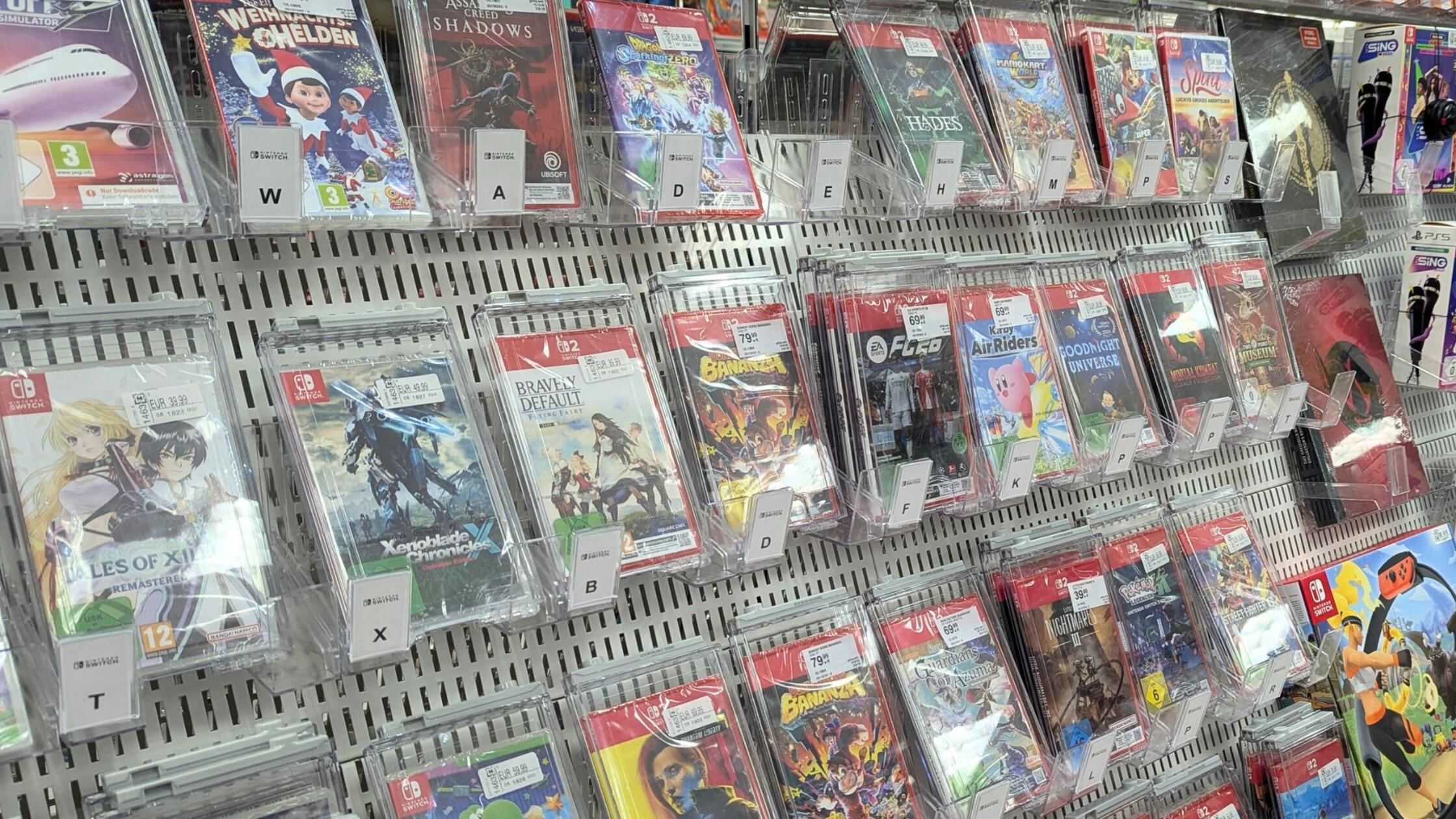 Nintendo Switch 2 Spiele Regal