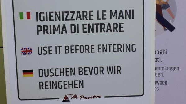 Deutsch ganz neu Gesehen von Andre Engelbrecht aus Fürth auf einem Campingplatz am Lago Di Caldonazzo in Italien.