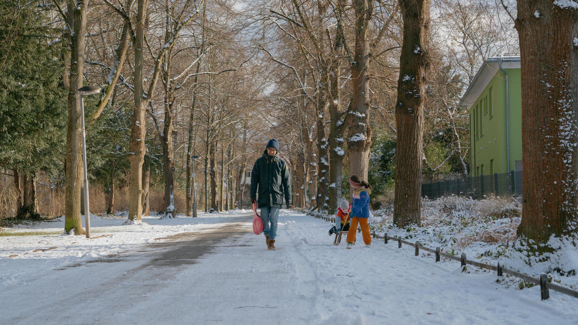 Schnee im Stadtpark Fürth