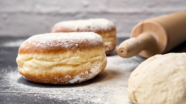 Germany - February 28, 2025: Freshly baked Berline