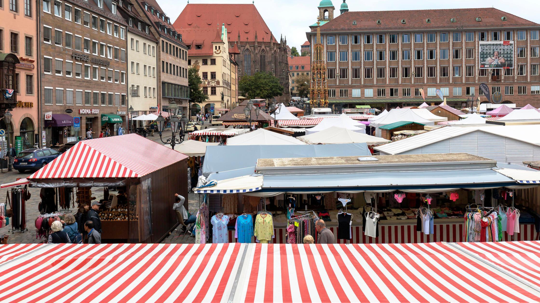 Altstadt Nürnberg, Hauptmarkt Blick über den Haupt