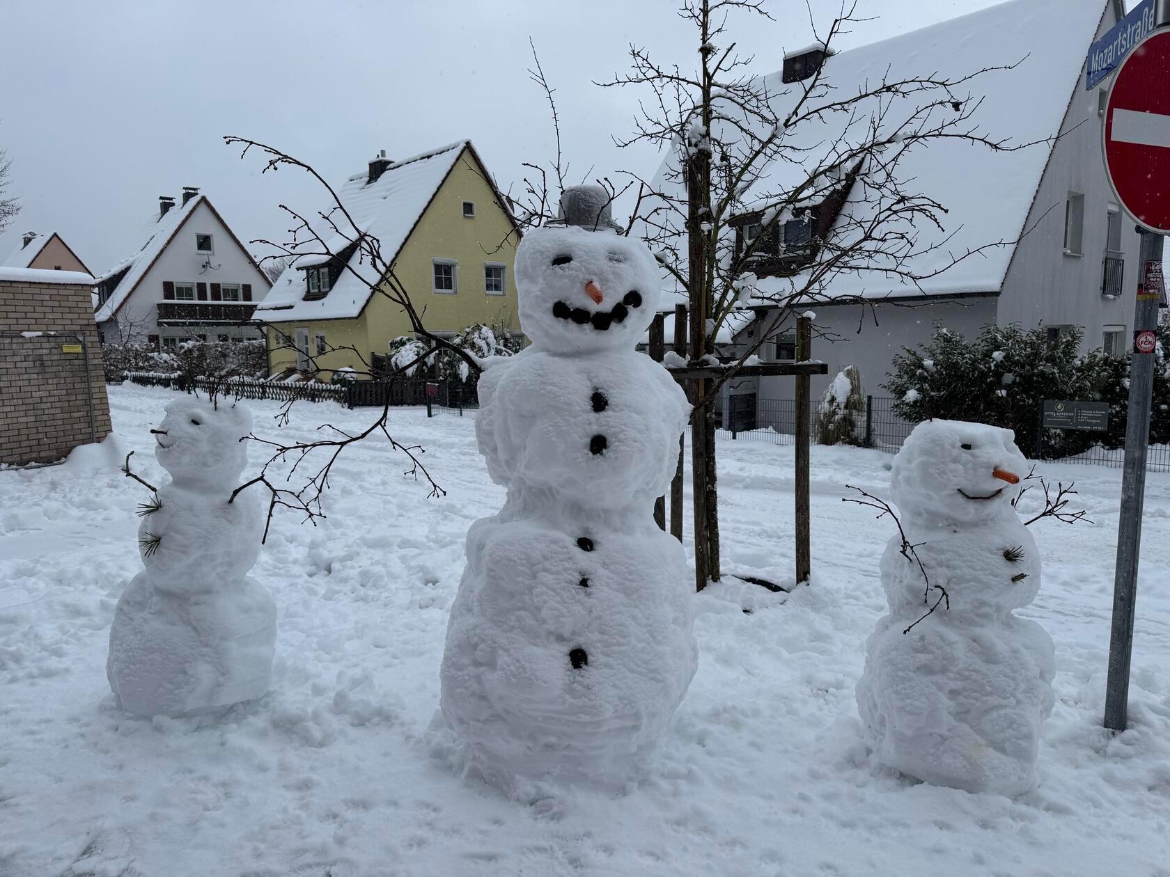 In Neumarkt und Umgebung liegt Schnee so weit das Auge reicht.