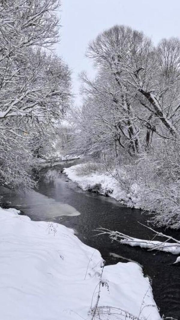 Wo Wasser auf Eis trifft, sieht es an den Bächen und Flüssen der Region oft besonders malerisch aus.