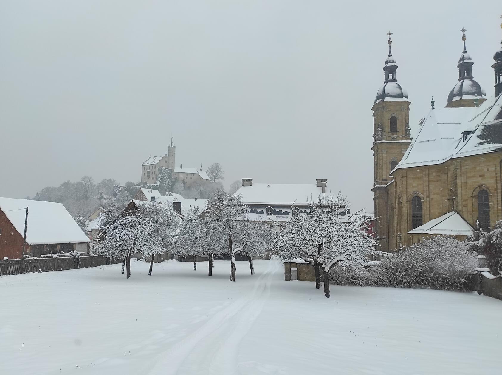 Der Klostergarten in Gössweinstein im Wintergewand - "einfach Traumhaft!!" findet Leser Jürgen Pöhlmann aus Ebermannstadt.