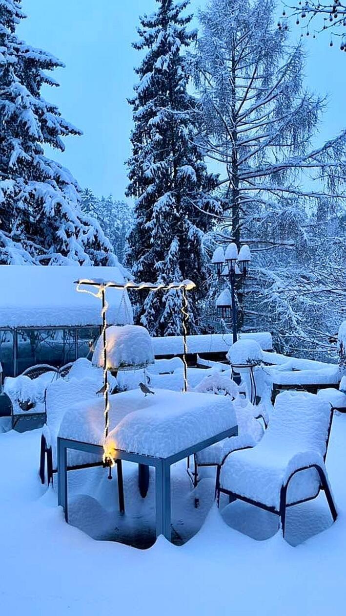 Die Garten-Garnitur hat auch Winterpause.