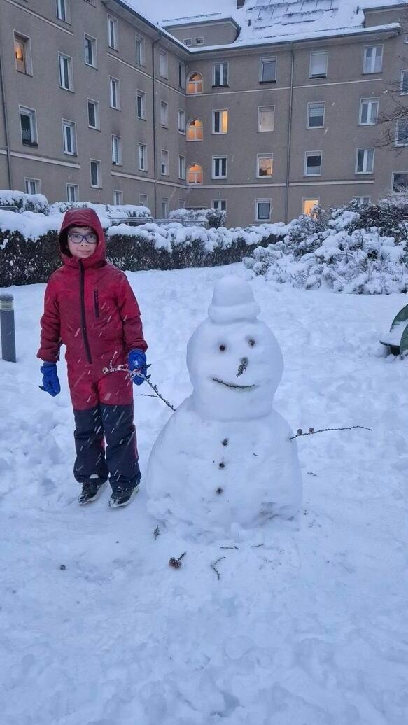 Allison Carranza Benda schickte uns auf Facebook diesen netten Schneemann.