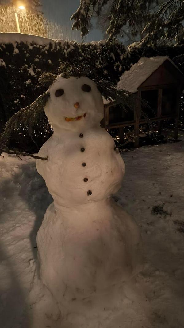 Caro Lin schickte ihren Schneemann mit Natur-Heckenhaar ins Rennen.