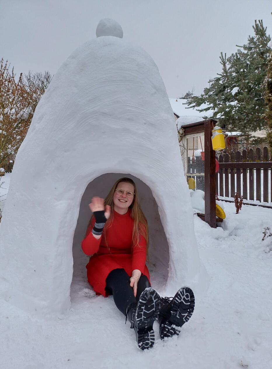 Manche haben den vielen Schnee gleich für ein größeres Bauprojekt genutzt.