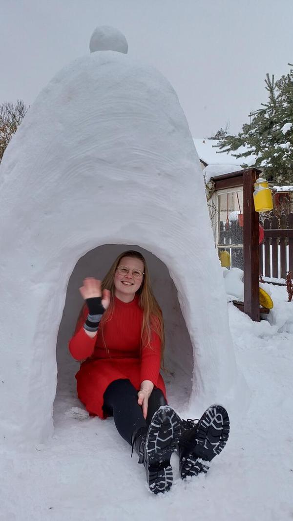 Manche haben den vielen Schnee gleich für ein größeres Bauprojekt genutzt.