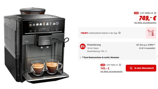 Kaffeevollautomat Siemens EQ6 plus s700 MediaMarkt