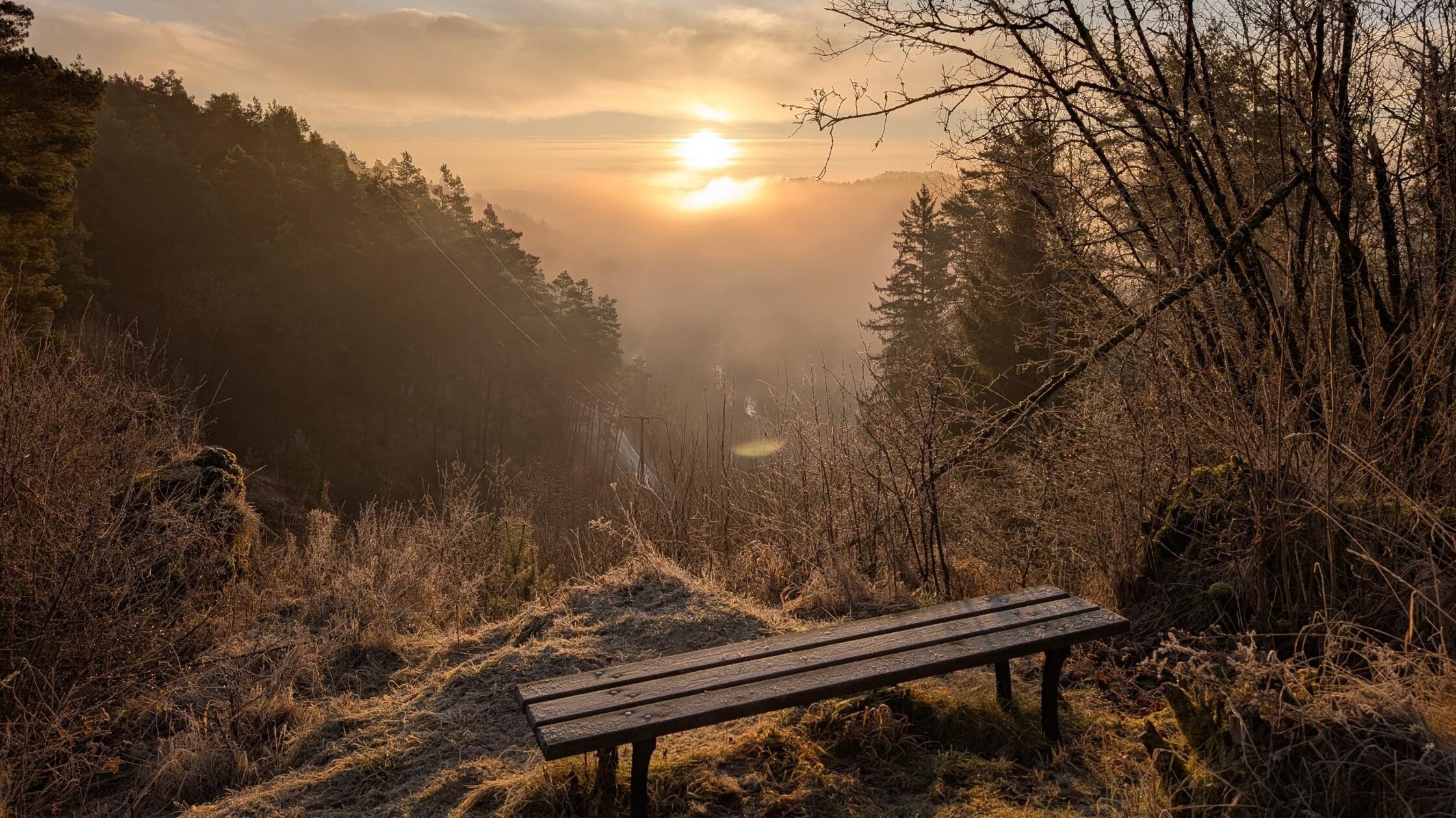 Franken Pfalz Velden Bank Sonnenuntergang