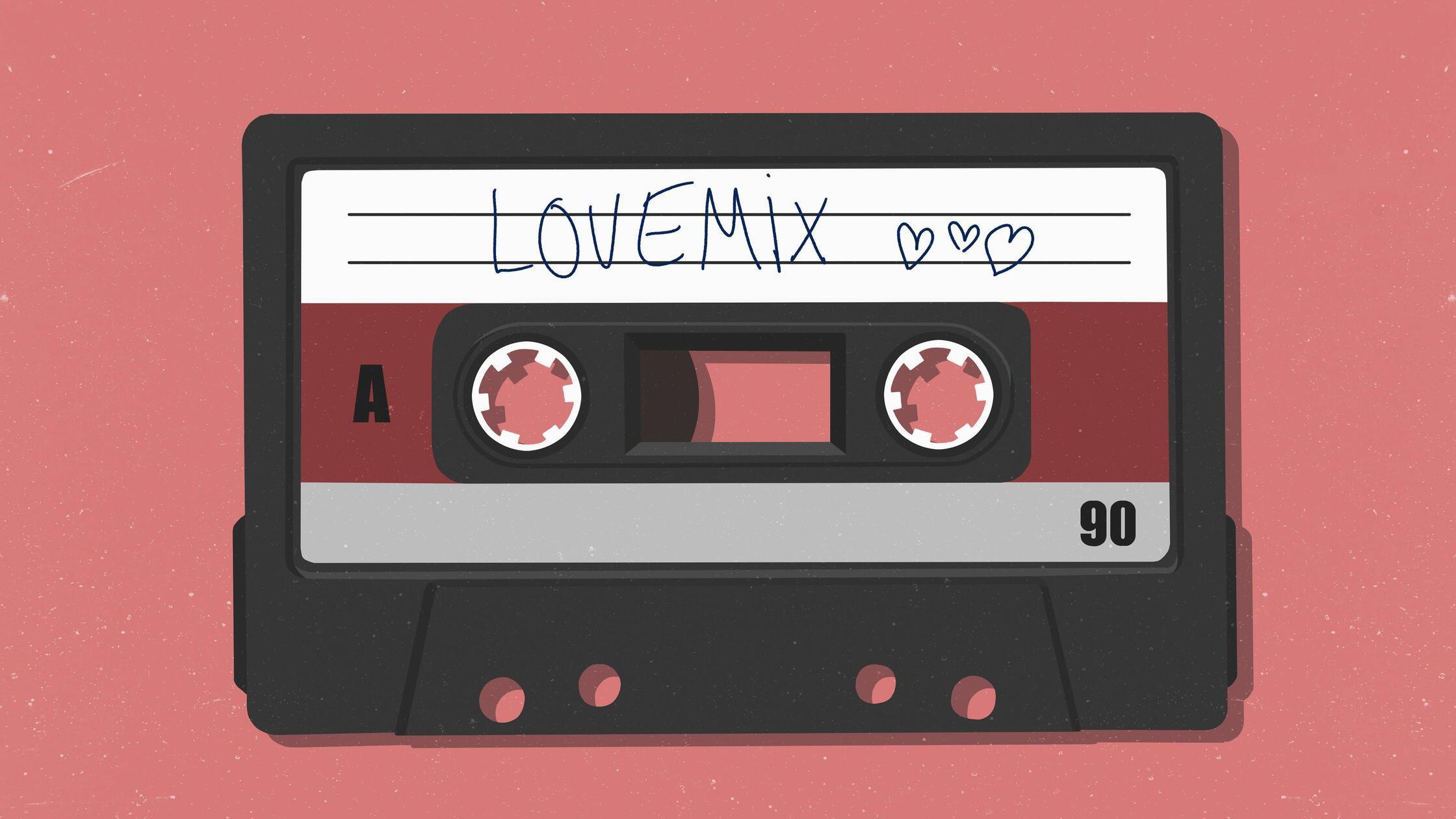 Retro love mix cassette tape PUBLICATIONxINxGERxSU