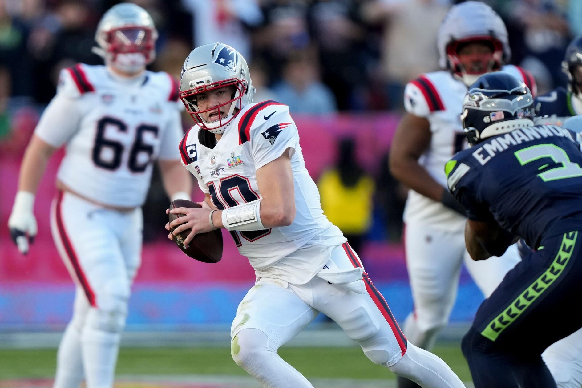 Ein zentraler Faktor für den schwachen Offensivauftritt der Patriots: Der junge Drake Maye, der in die Fußstapfen von Star-Quarterback Tom Brady tritt, erlebte einen schlimmen Abend. Dem 23-Jährigen blieb kaum Zeit, den Ball zu seinen Mitspielern zu befördern, er ging oft zu Boden und seine Laufversuche wurden fast immer gestoppt. Zudem verfehlte er gleich mehrfach machbare Würfe bei Third Down.