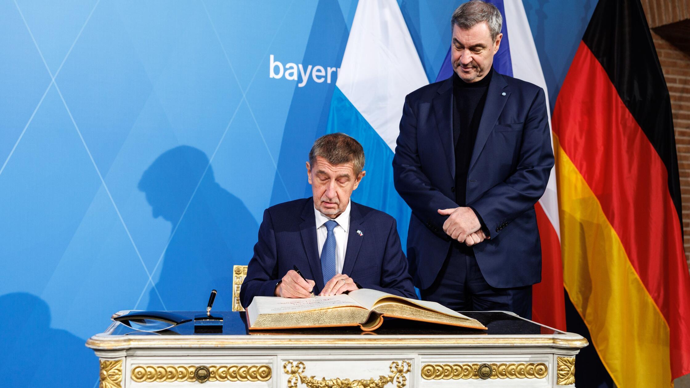 09.02.2026, Bayern, München: Andrej Babis, Ministe