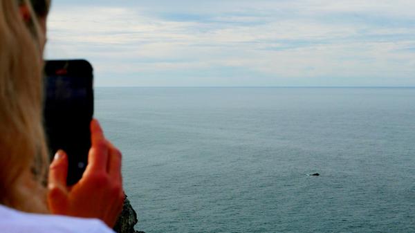 Von dieser Klippe auf der Wanderung lassen sich auf dem Meer Wale beobachten.