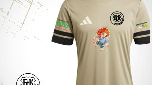 Der 1. FC Kalchreuth präsentierte 2025 ein Sondertrikot im Pumuckl-Design, die gesammelten Spenden der Aktion gingen an den Kinder & Jugendhospizdienst KHD in Erlangen. - 329 Stimmen