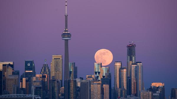Full moon in Toronto TORONTO, CANADA - FEBRUARY 1
