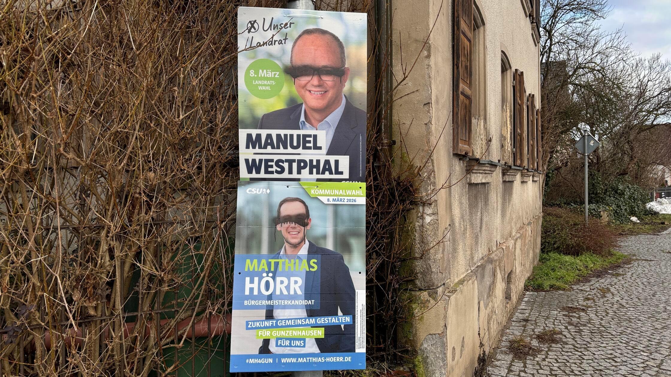 Wahlplakate CSU schwarze Balken Westphal Hörr