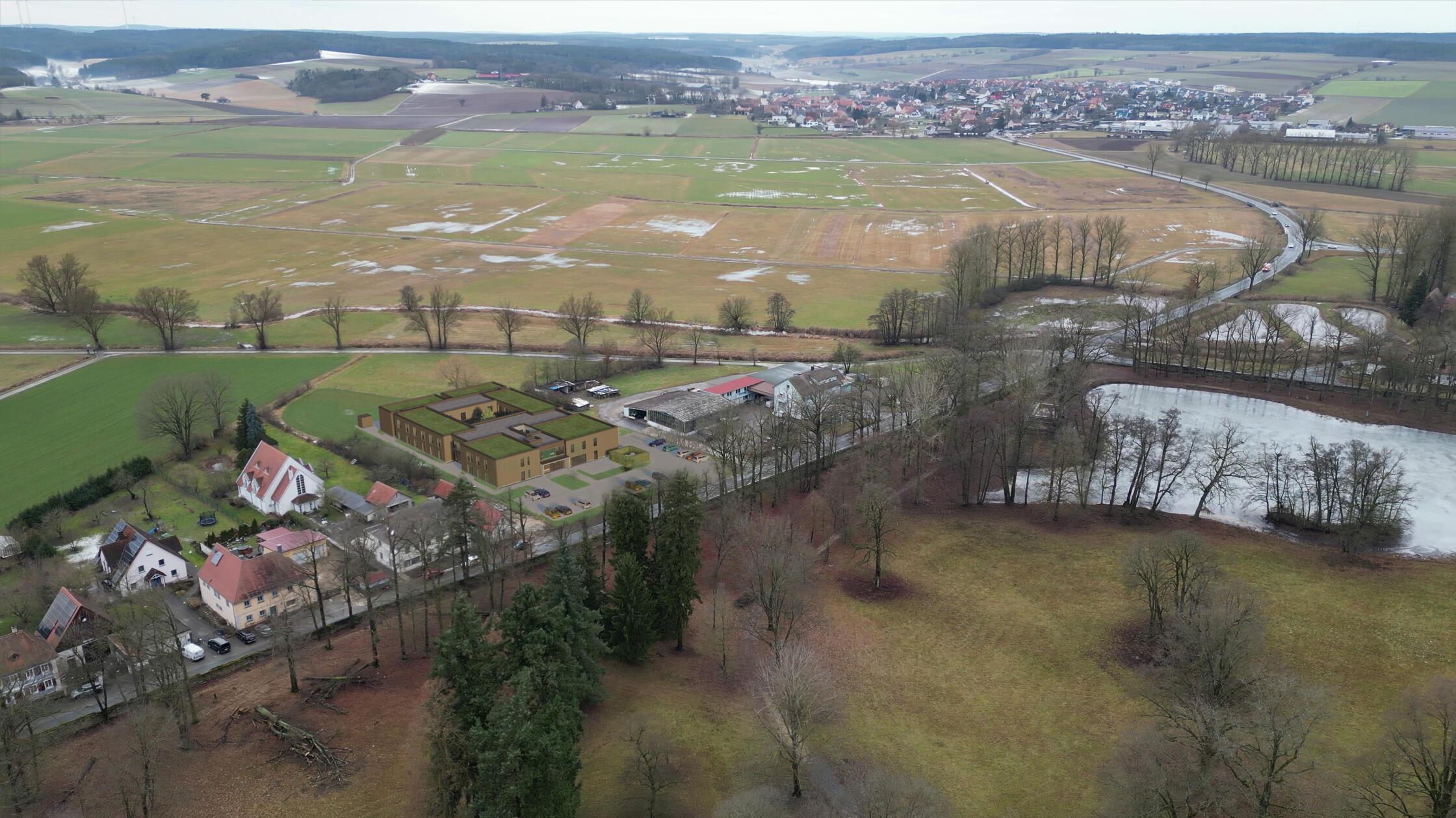 So würde sich das Wohnheim in die Umgebung einfüge