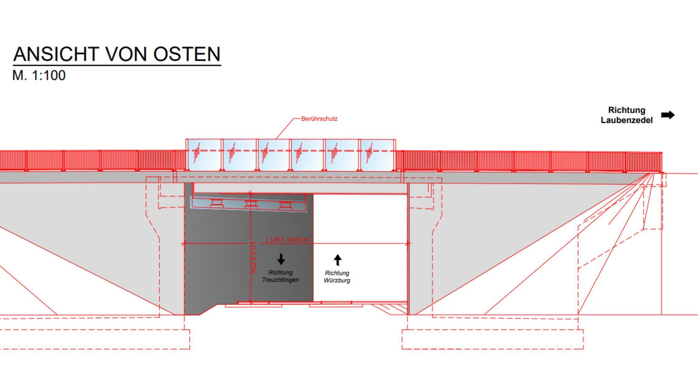Screenshot Plan Brücke Bahnübergang Kreisstraße