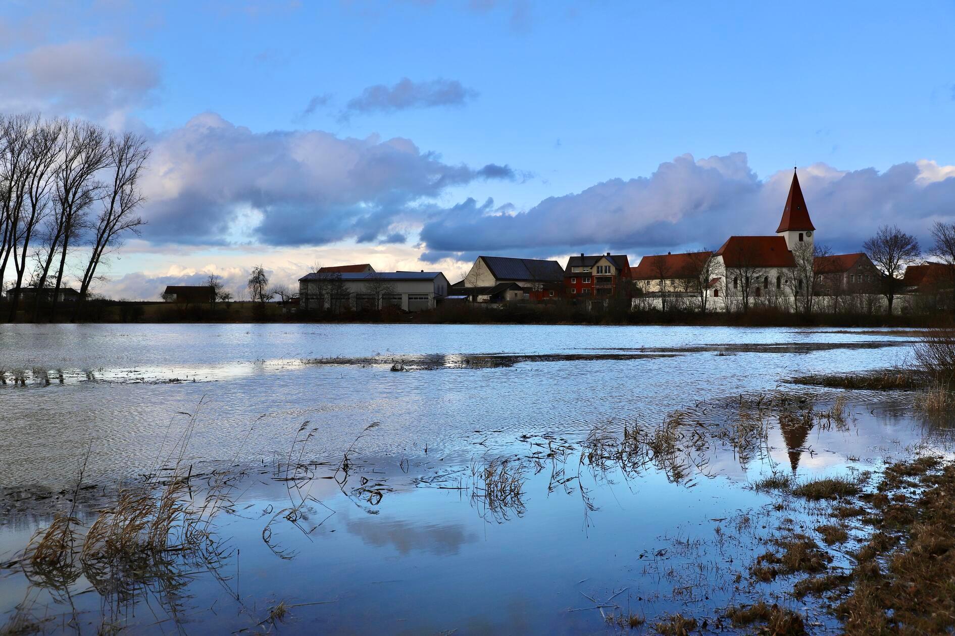 Kirche Trommetsheim Hochwasser