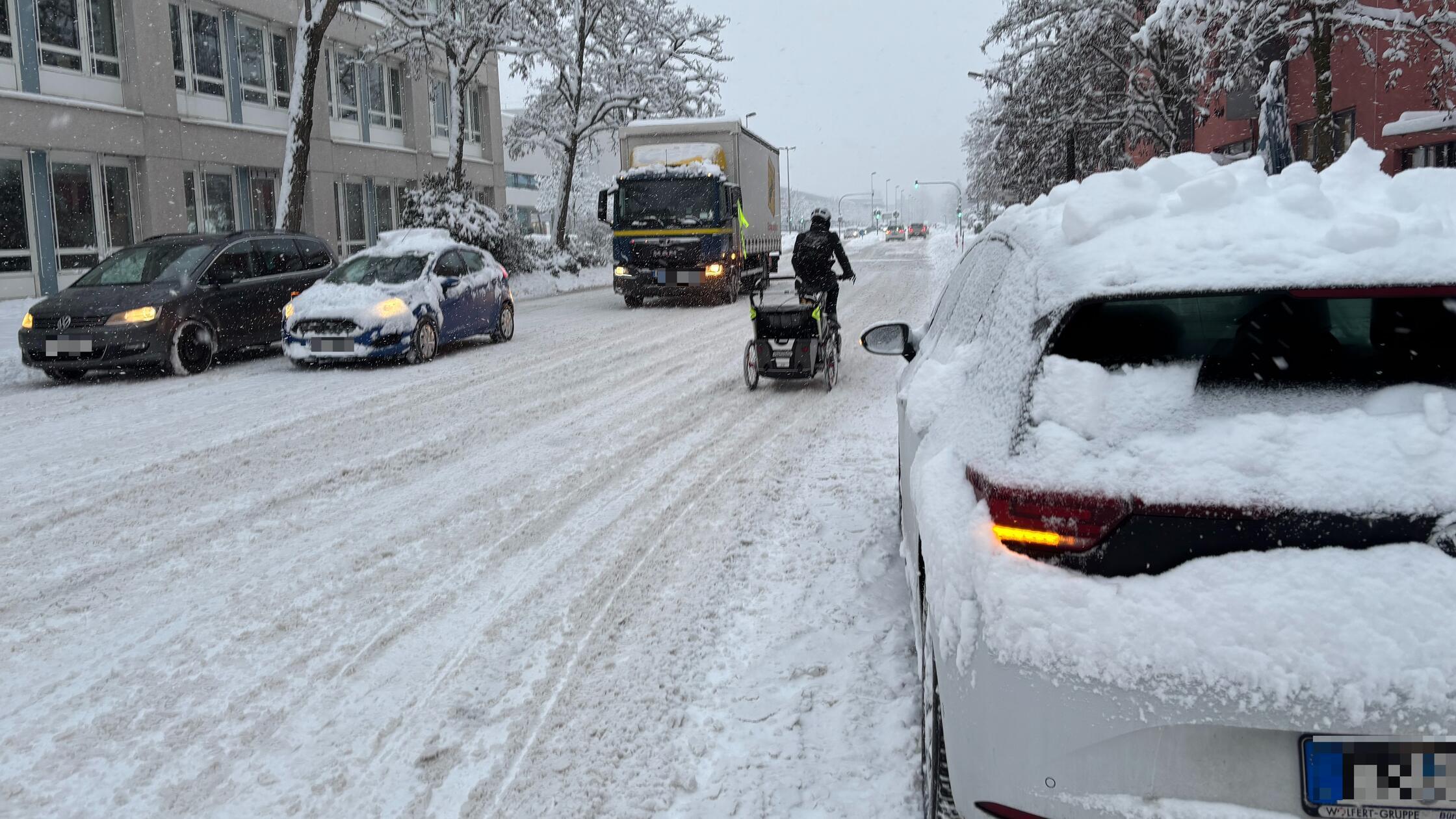 Schneechaos in Erlangen