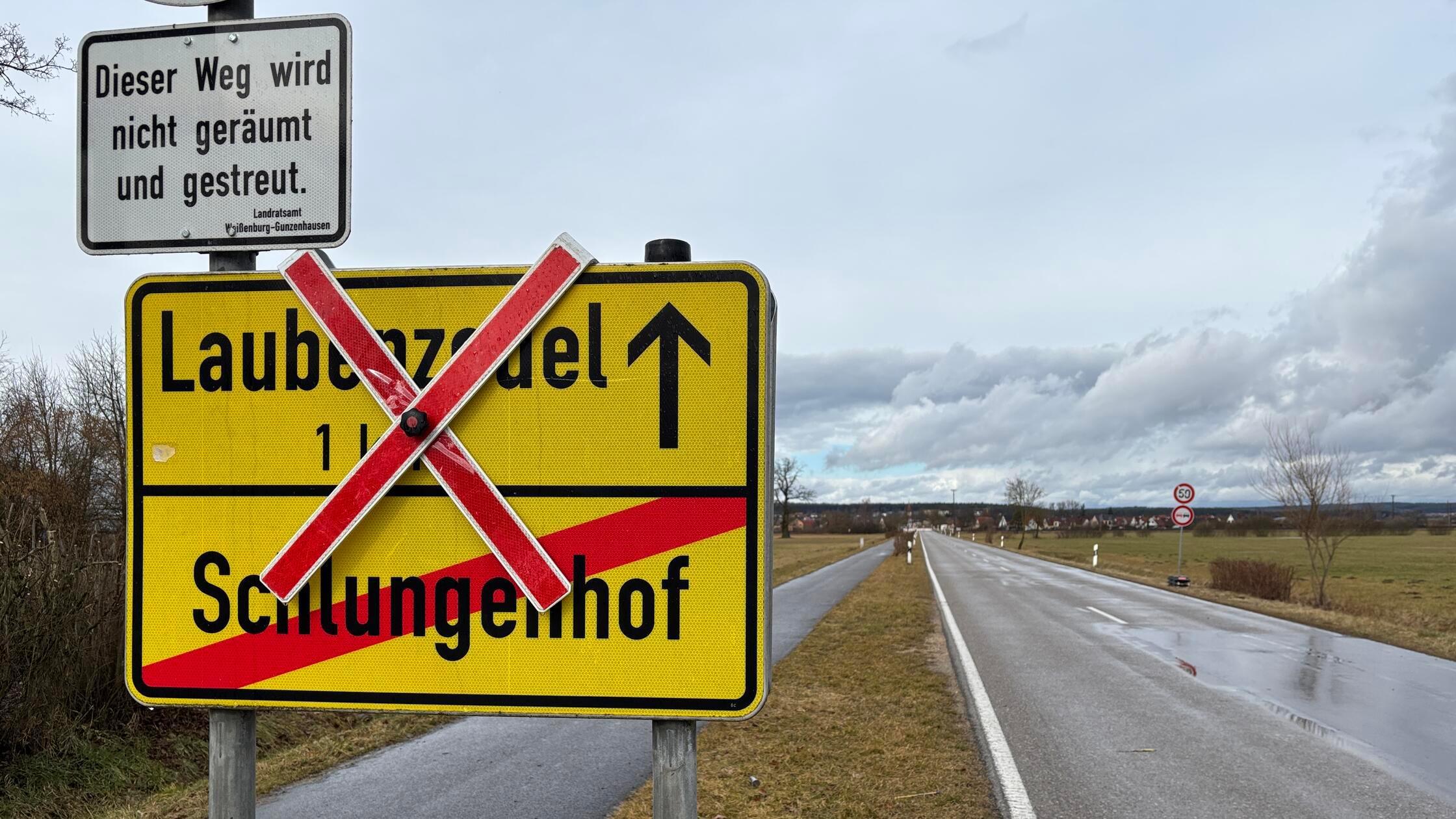 Kreisstraße WUG 22 Ortsschild Laubenzedel