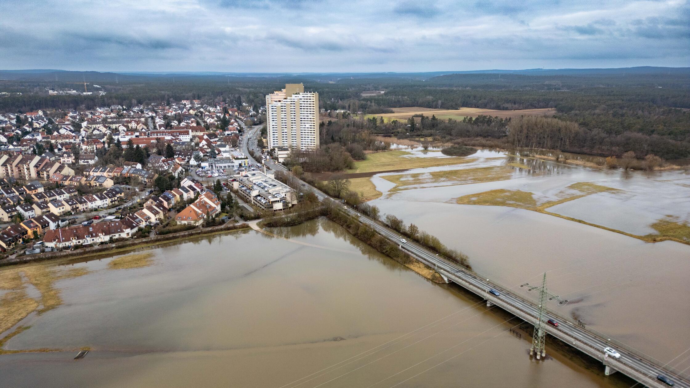 Das Luftbild ziegt den Erlanger WIesengrund bei Ho
