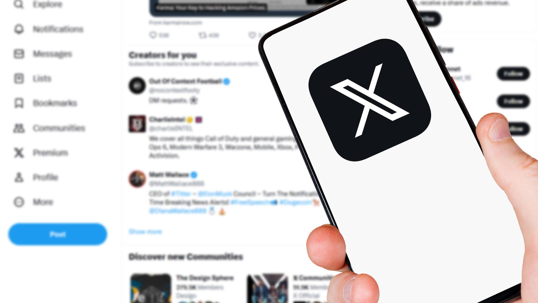 X App Logo ehemals Twitter soziale Medien auf Smar