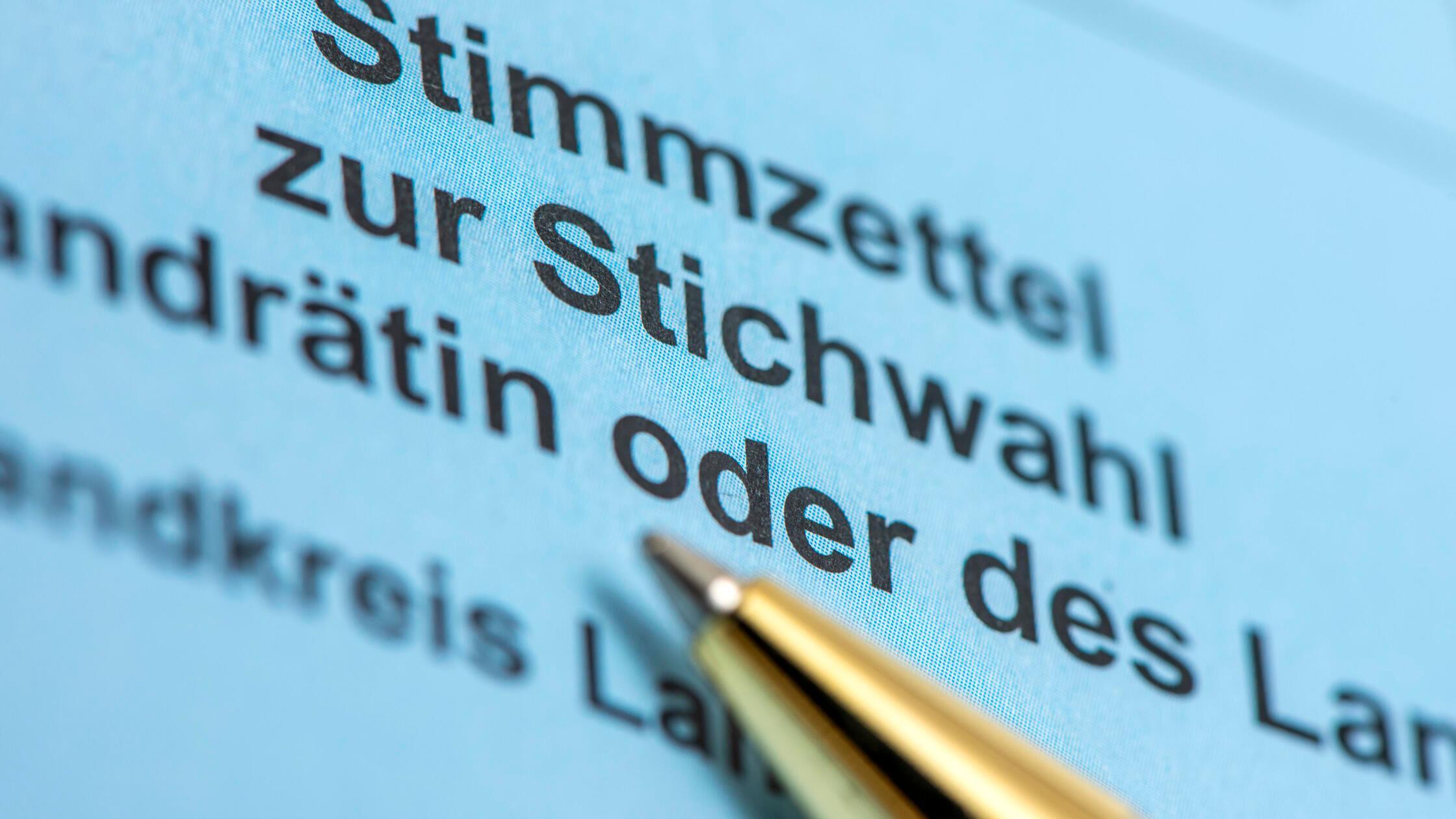 Stimmzettel für die Stichwahl für die Kommunalwahl