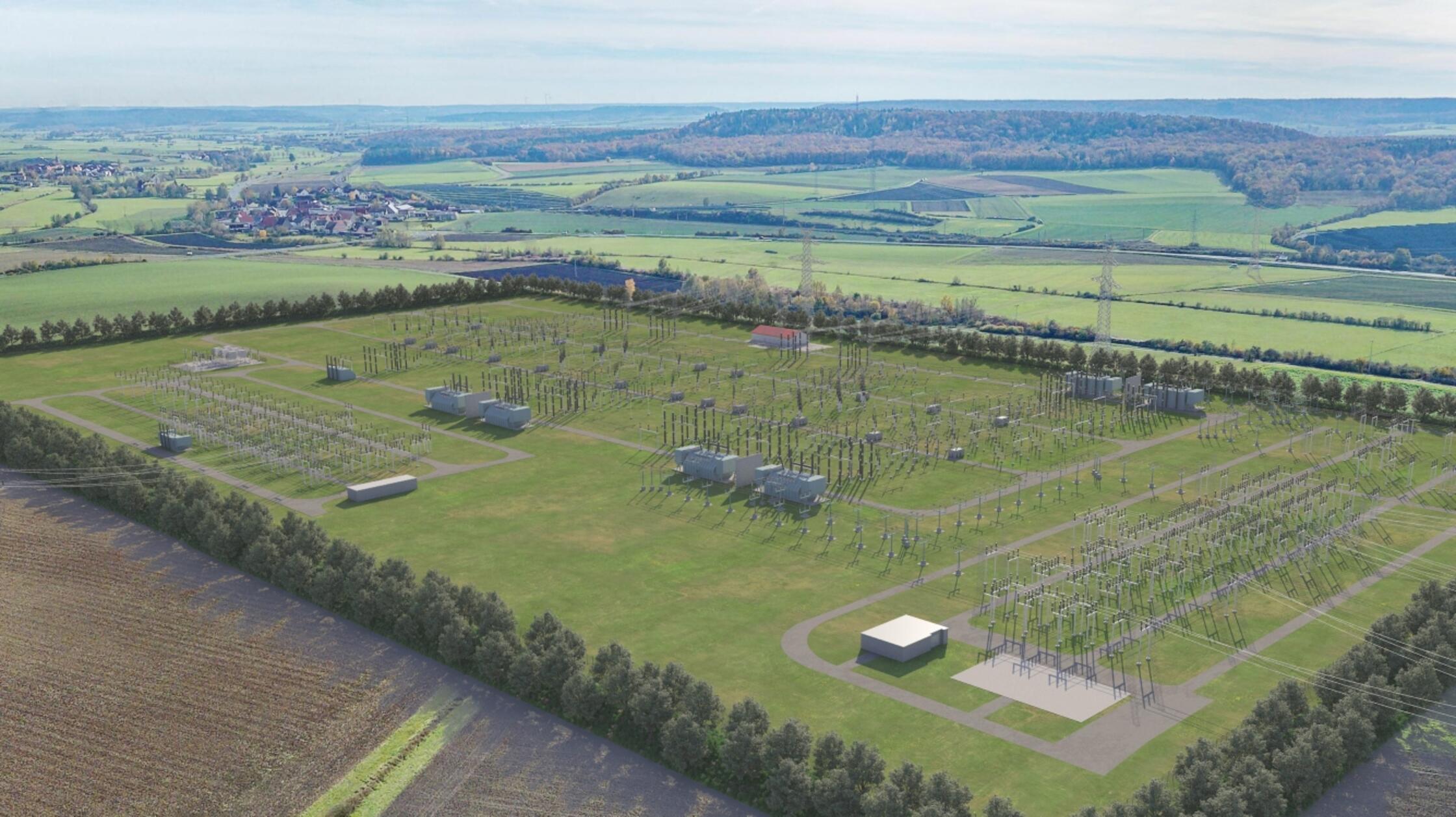 Visualisierung geplantes Umspannwerk Markt Bibart