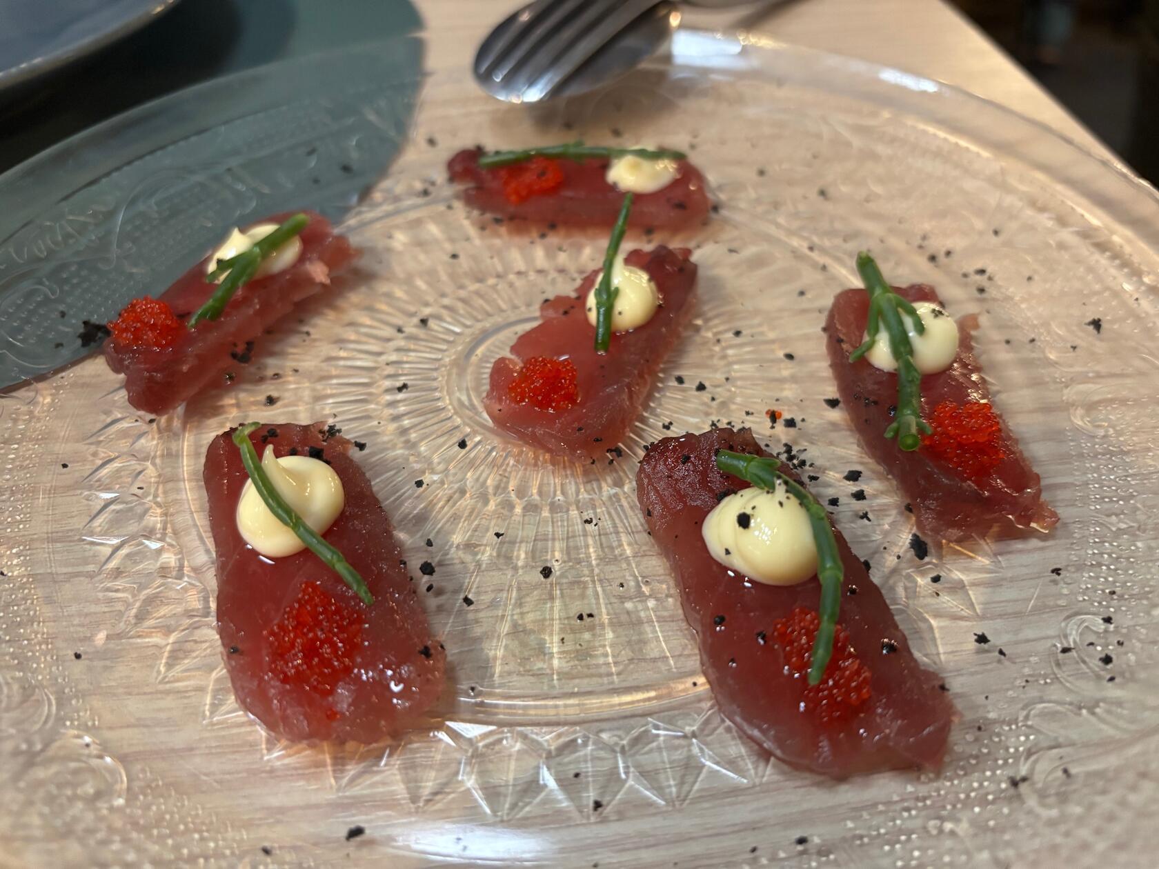 Oder etwa Carpaccio vom Fisch.