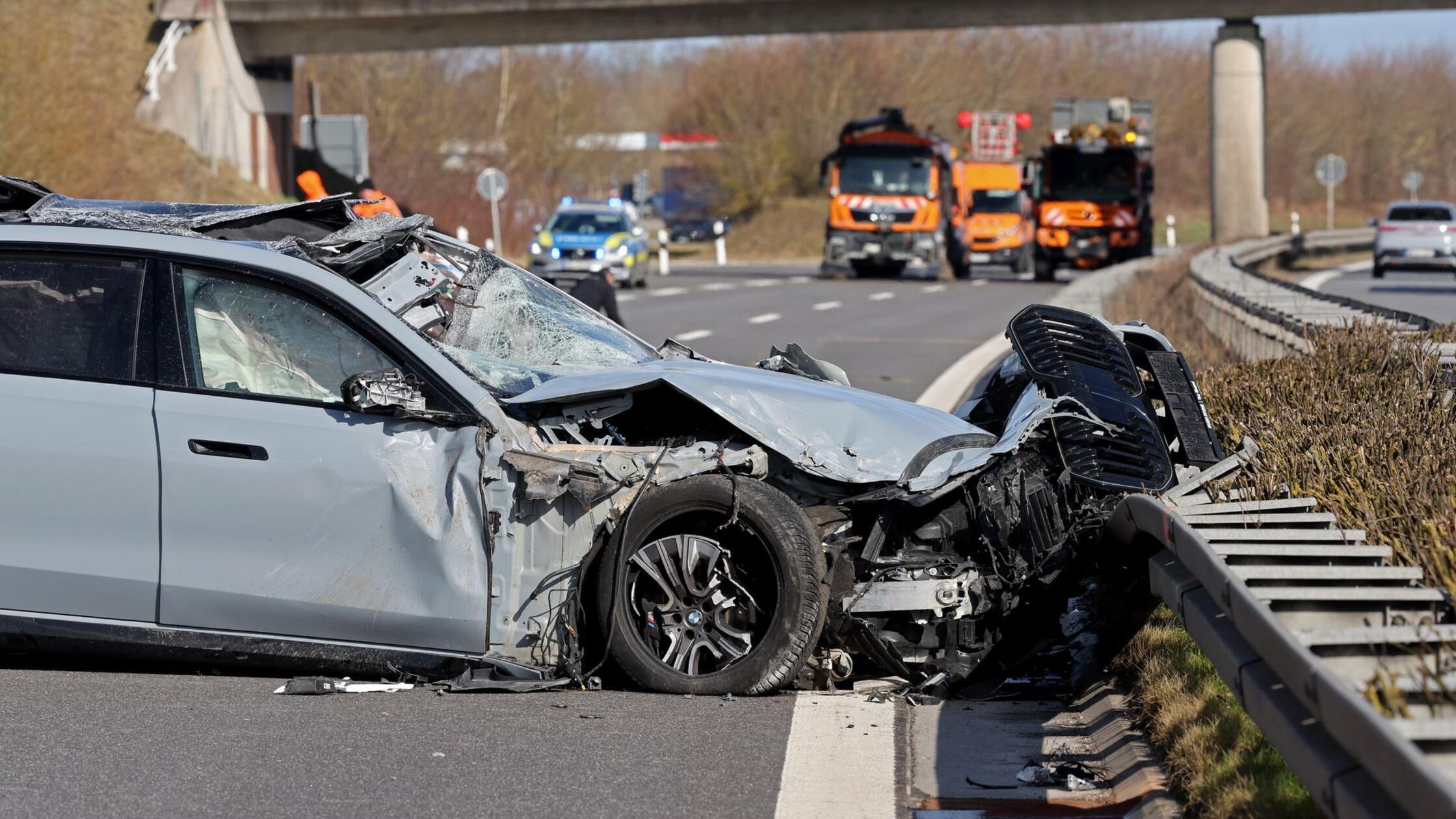 Die Unfallstelle auf der Autobahn A20 bei Lindholz