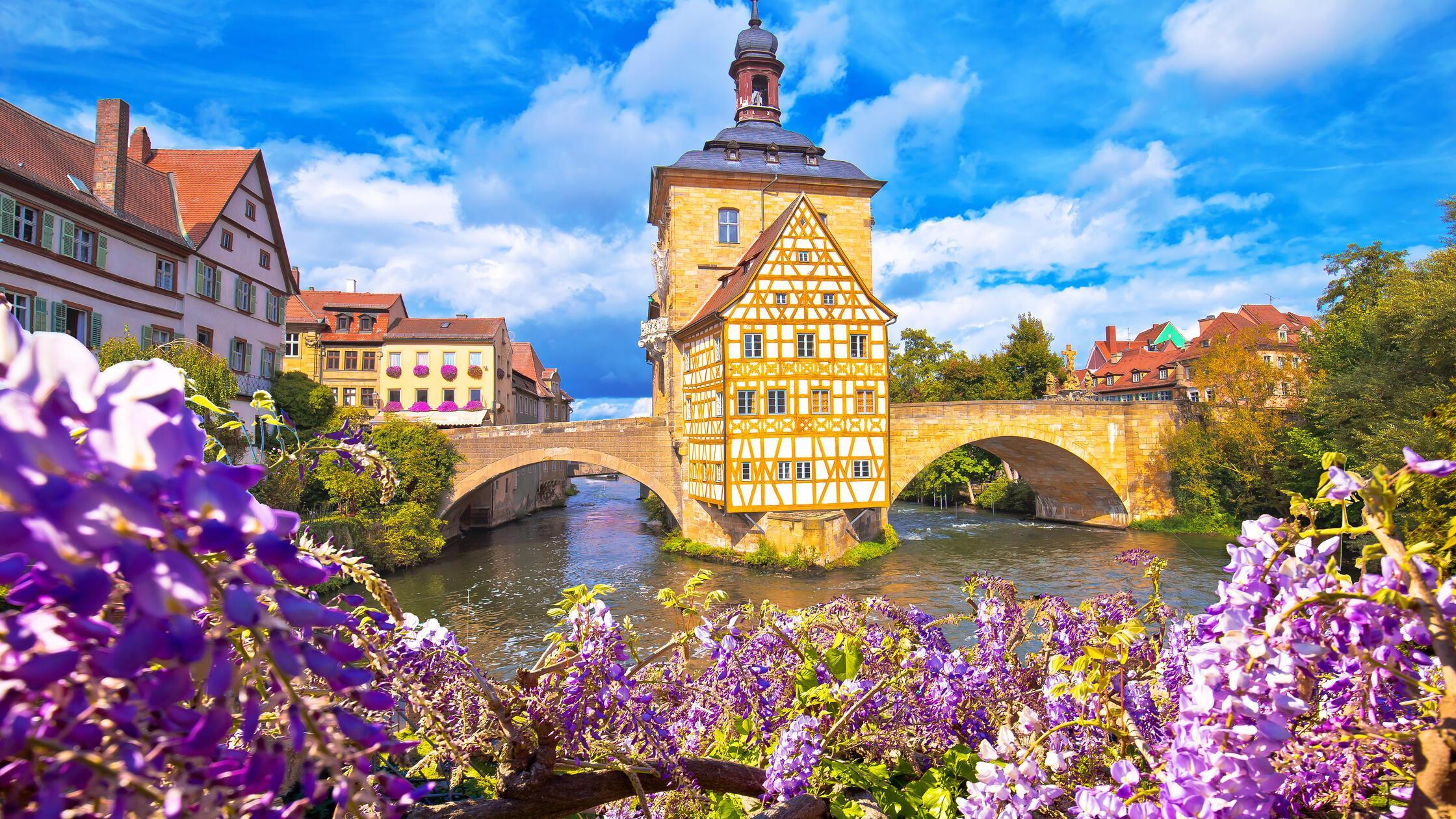 Scenic view of Old Town Hall of Bamberg (Altes Rat