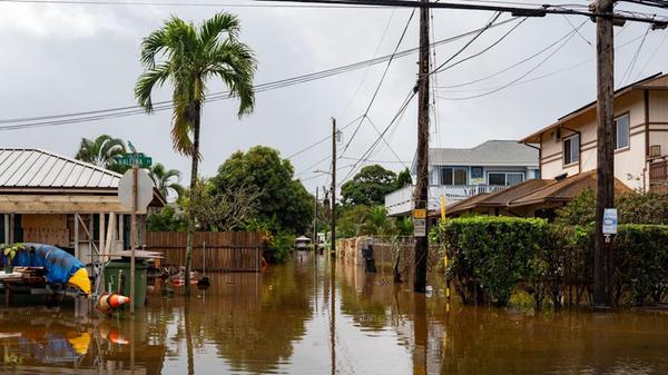 Nach heftigen Regenfällen sind die Straßen in Hale