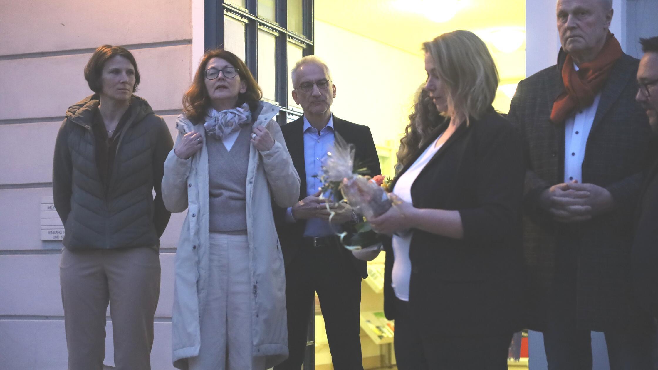 Kurz vor 19 Uhr traten Heike und Alexander Schulz 