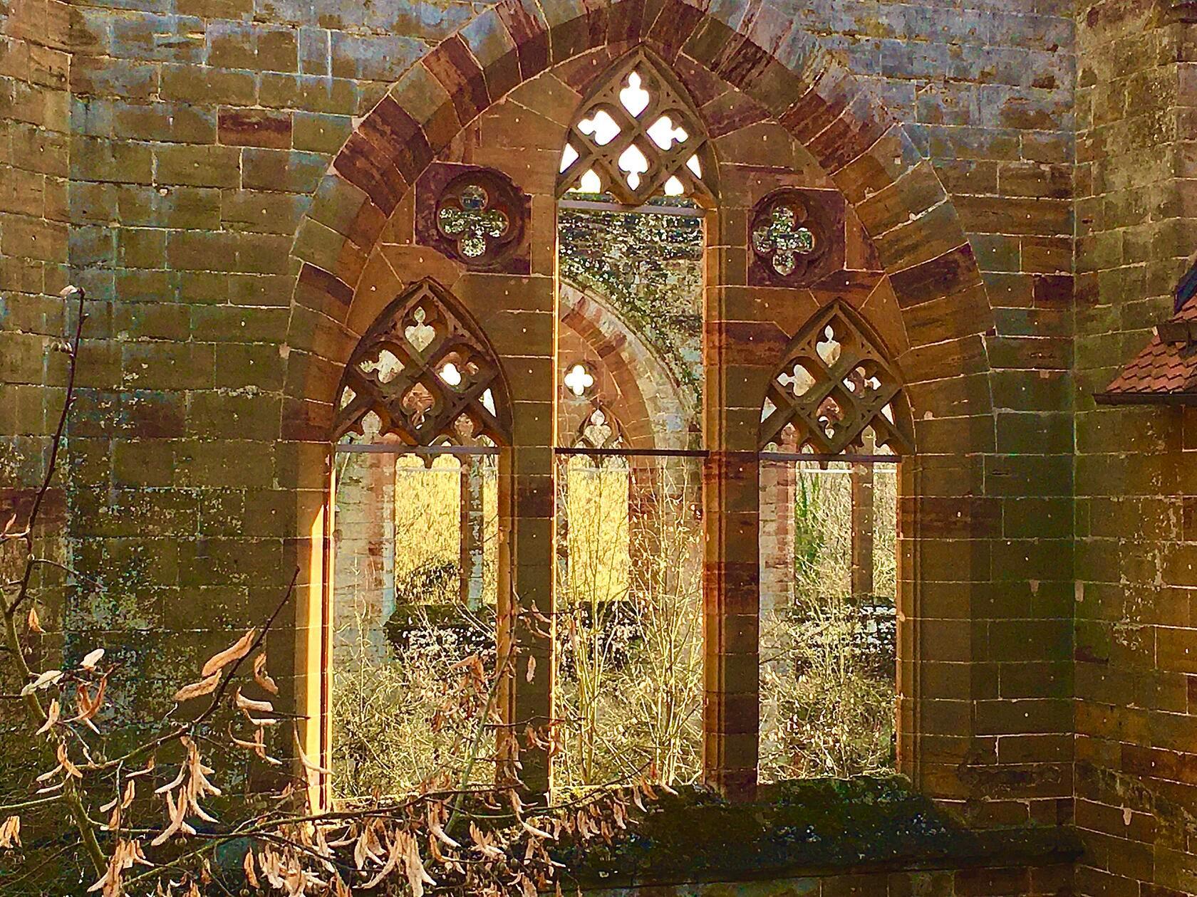 Die Klosterruine Gnadenberg wird von der Märzsonne angeleuchtet, fotografiert von unserem Leser Michael Haas.