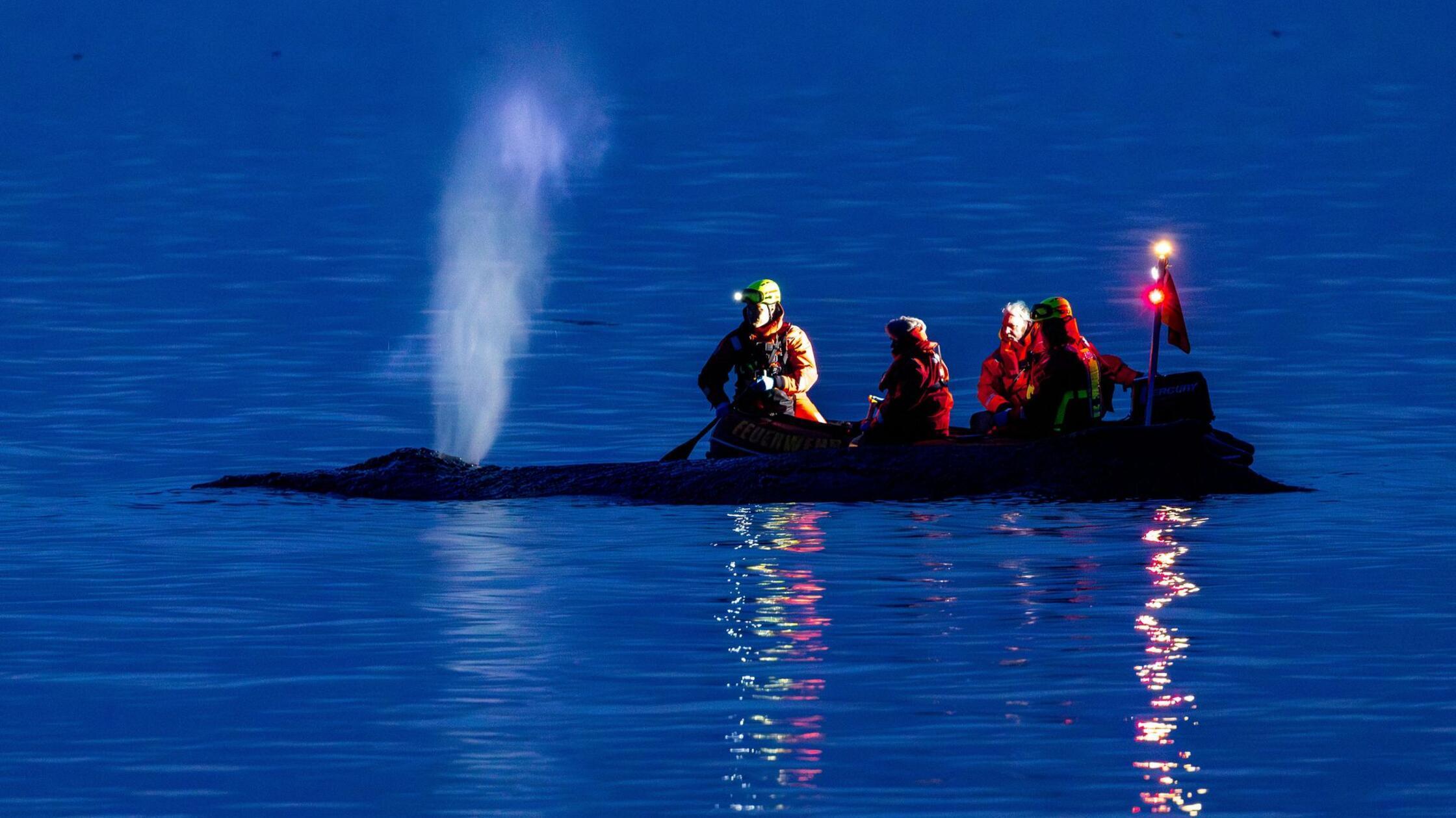 Rettungskräfte versuchen am Abend einen an der Ost