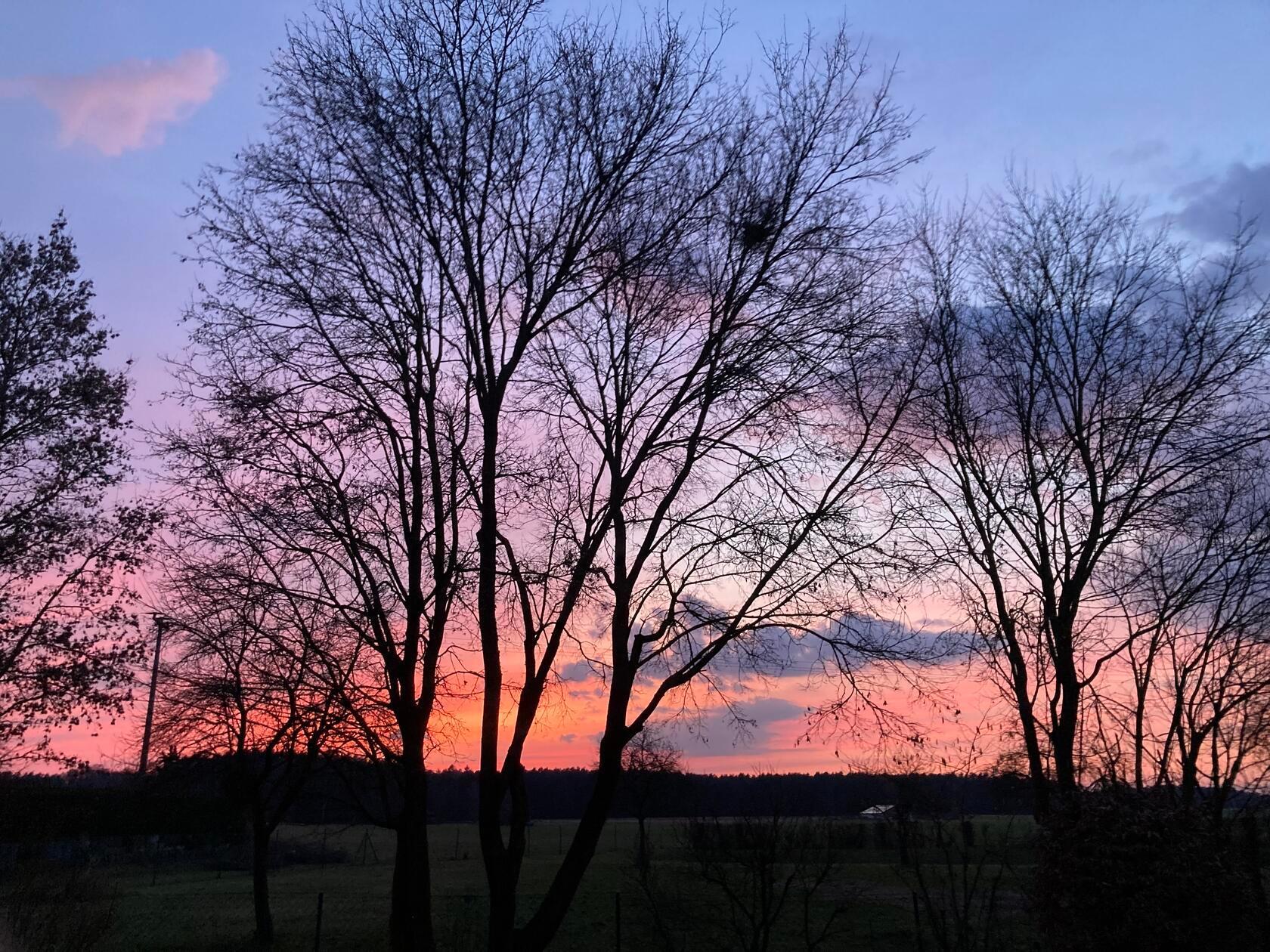 Ein Sonnenuntergang in Leerstetten. Diese Stimmung ist sehr ausdrucksstark.