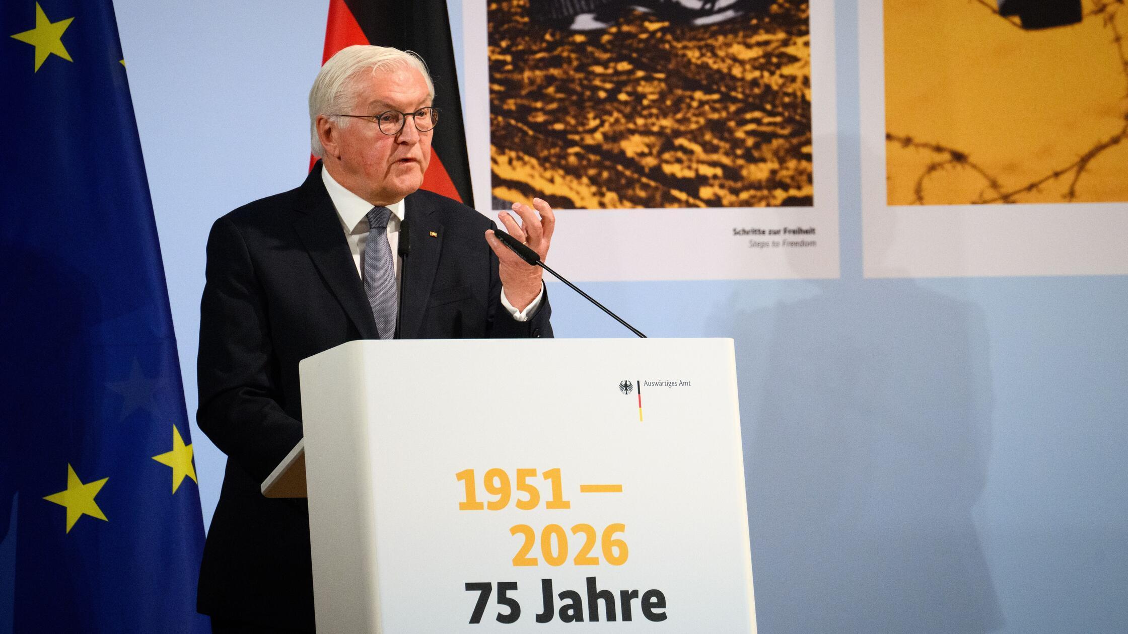 Bundespräsident Frank-Walter Steinmeier spricht be