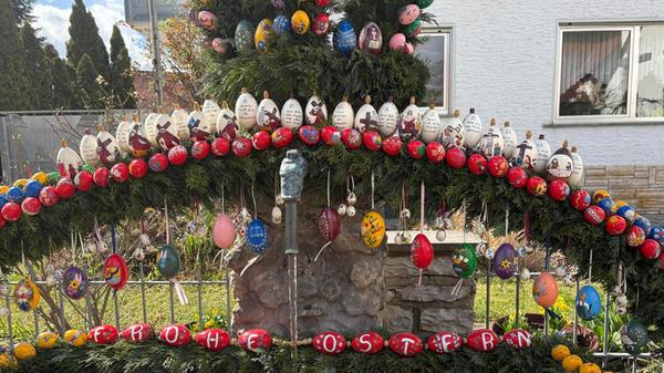 Der Osterbrunnen in Leutenbach ist heuer besonders gelungen.