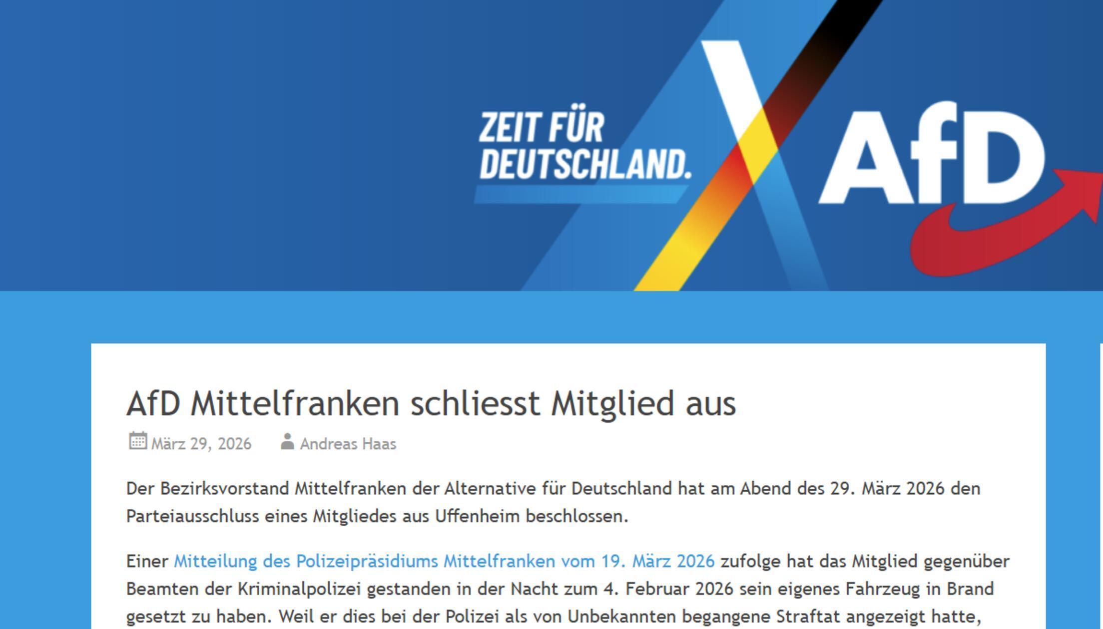 Screenshot Statement AfD