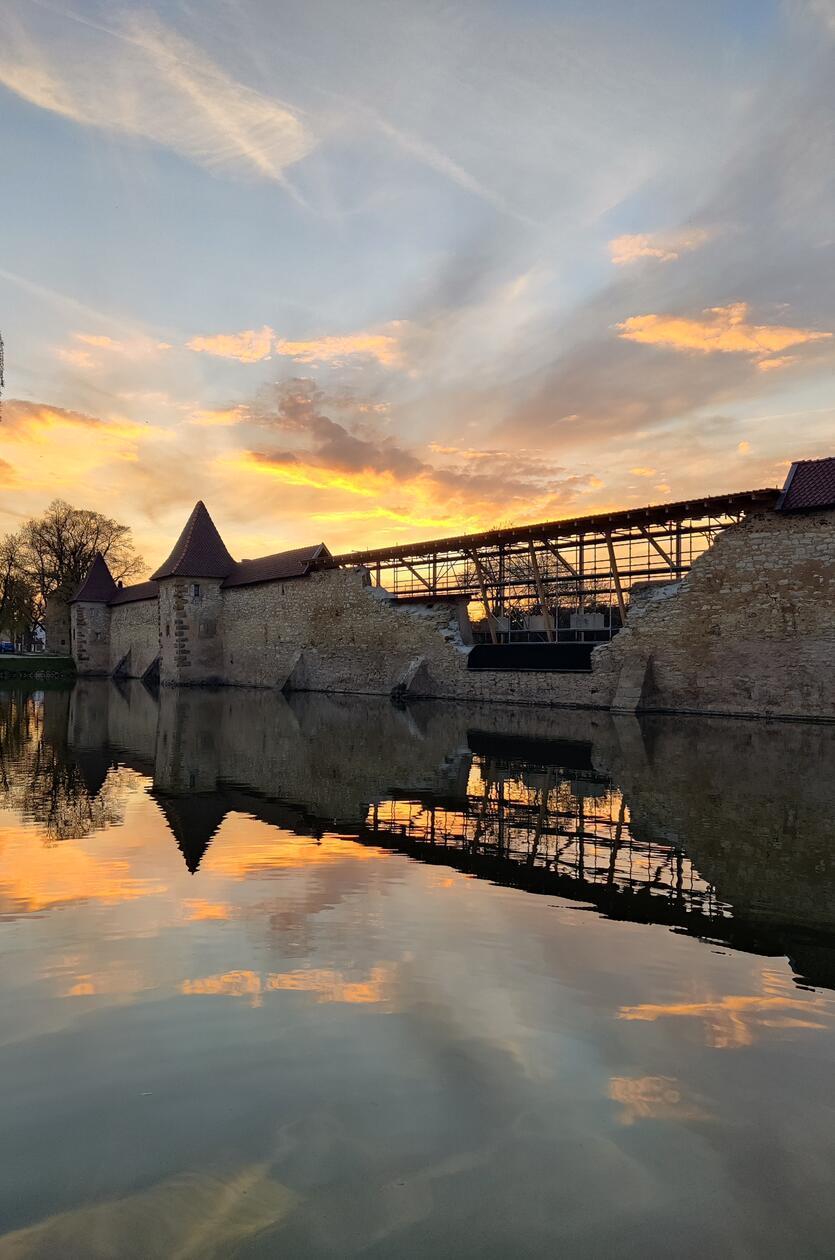 Abendstimmung über dem Weissenburger Seeweiher.